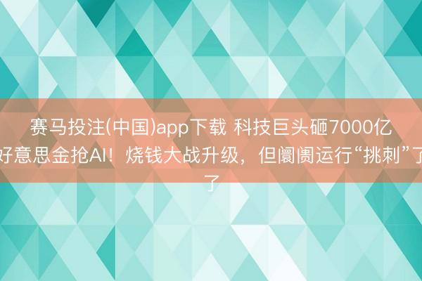 赛马投注(中国)app下载 科技巨头砸7000亿好意思金抢AI！烧钱大战升级，但阛阓运行“挑刺”了