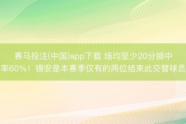 赛马投注(中国)app下载 场均至少20分掷中率60%！锡安是本赛季仅有的两位结束此交替球员