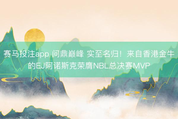 赛马投注app 问鼎巅峰 实至名归！来自香港金牛的EJ阿诺斯克荣膺NBL总决赛MVP