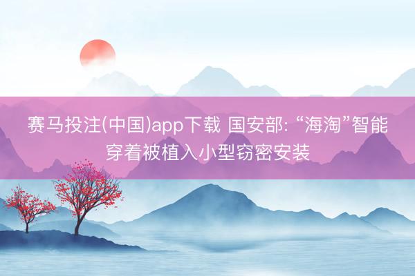 赛马投注(中国)app下载 国安部: “海淘”智能穿着被植入小型窃密安装