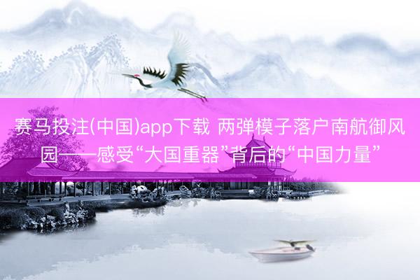 赛马投注(中国)app下载 两弹模子落户南航御风园——感受“大国重器”背后的“中国力量”
