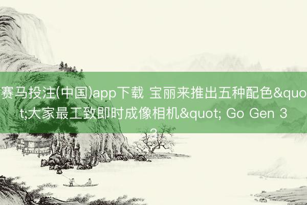 赛马投注(中国)app下载 宝丽来推出五种配色"大家最工致即时成像相机" Go Gen 3