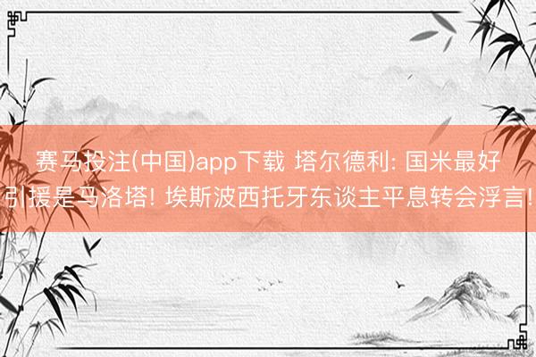 赛马投注(中国)app下载 塔尔德利: 国米最好引援是马洛塔! 埃斯波西托牙东谈主平息转会浮言!