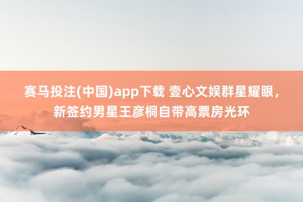 赛马投注(中国)app下载 壹心文娱群星耀眼，新签约男星王彦桐自带高票房光环