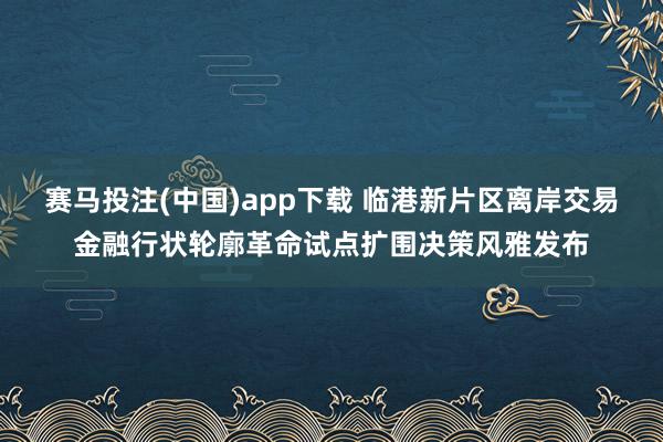 赛马投注(中国)app下载 临港新片区离岸交易金融行状轮廓革命试点扩围决策风雅发布